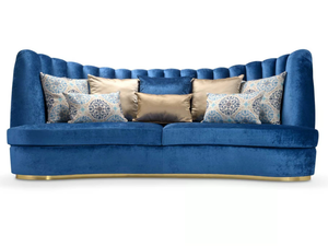 THALIA - Curved 4 seater nabuk sofa _ Domingo Salotti